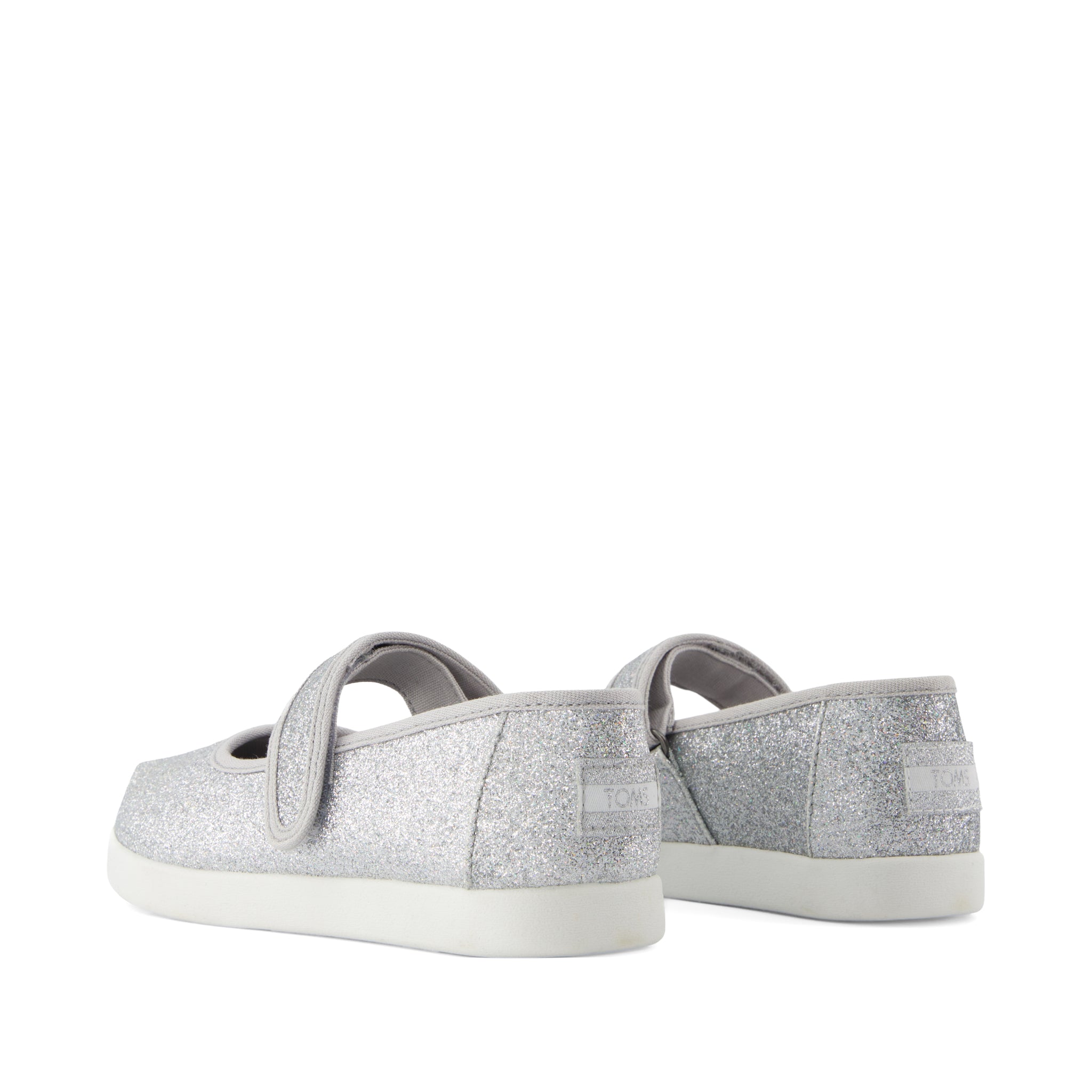 Nora Mary Jane Kids Shoe - Silver Iridescent Glimmer Back View