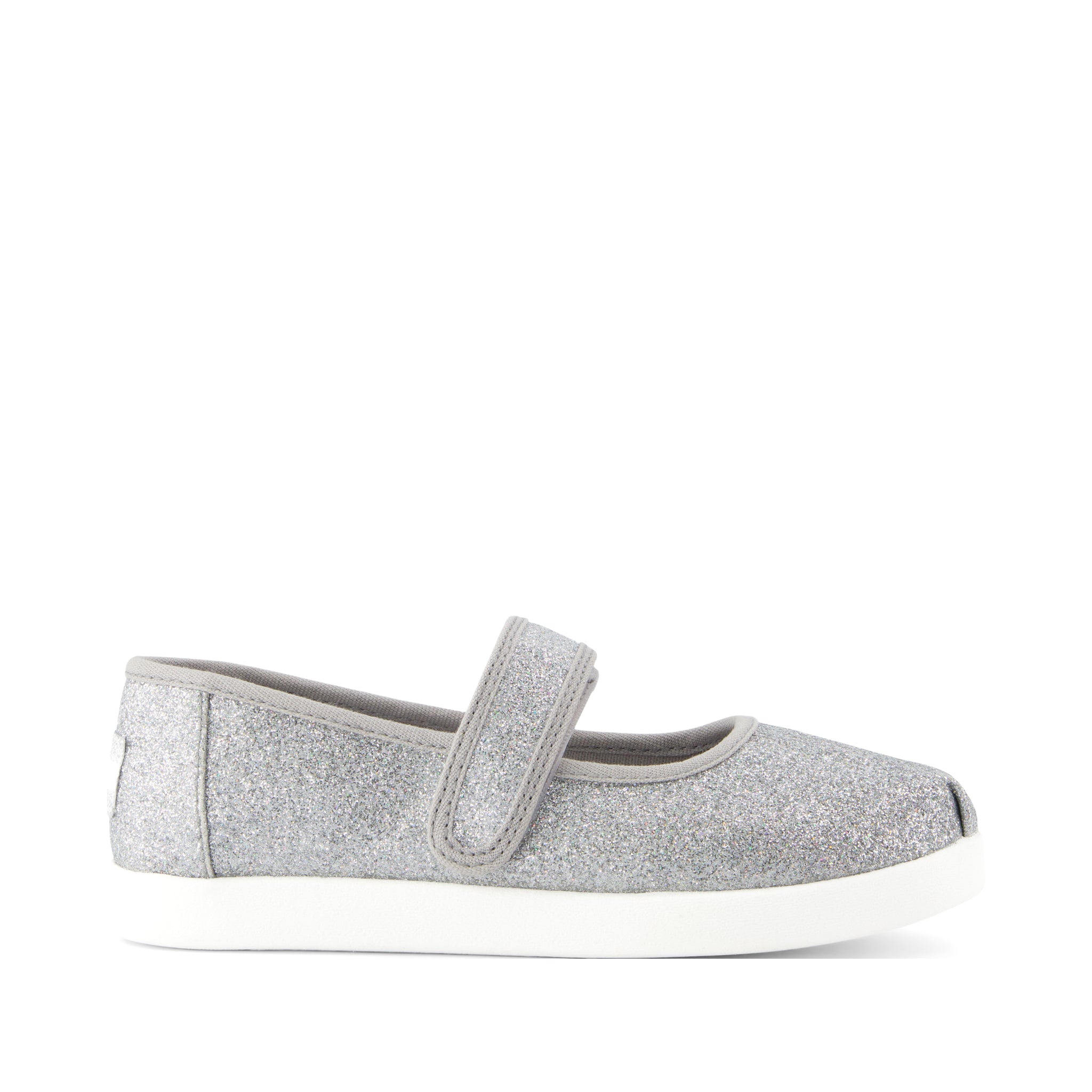 Nora Mary Jane Kids Shoe - Silver Iridescent Glimmer Side View