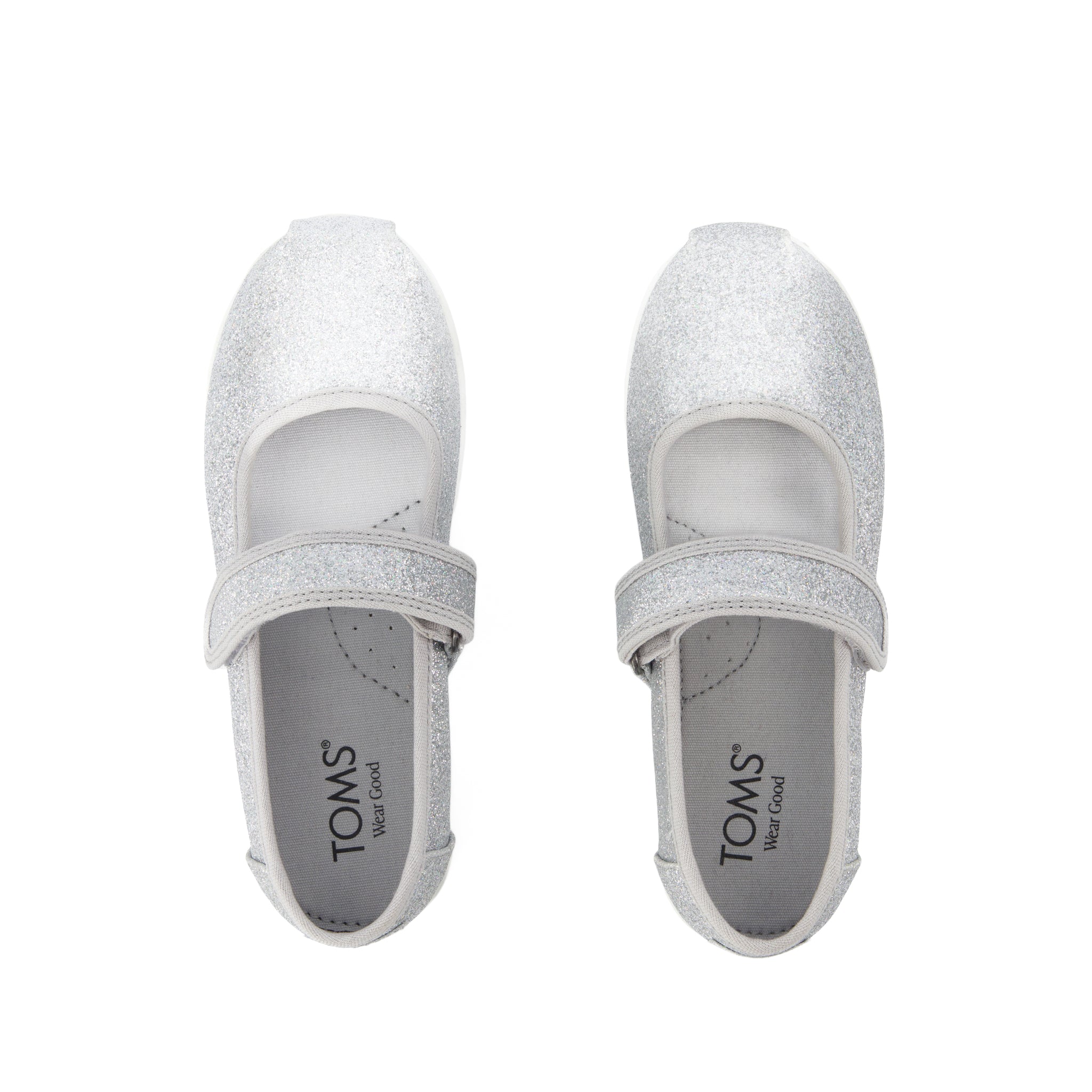 Nora Mary Jane Kids Shoe - Silver Iridescent Glimmer Top View