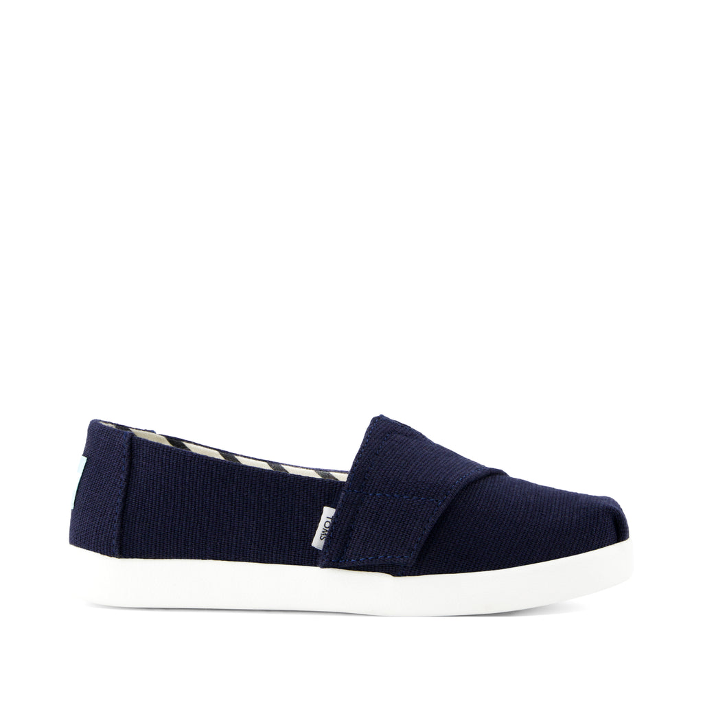 Alpargata Classic Kids Shoe - Navy Heritage Canvas Side View