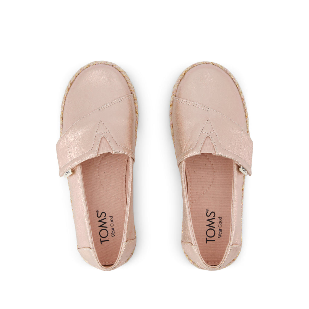 Alpargata Rope 2.0 Kids Espadrille - Pale Rose Metallic Iridescent PU Top View