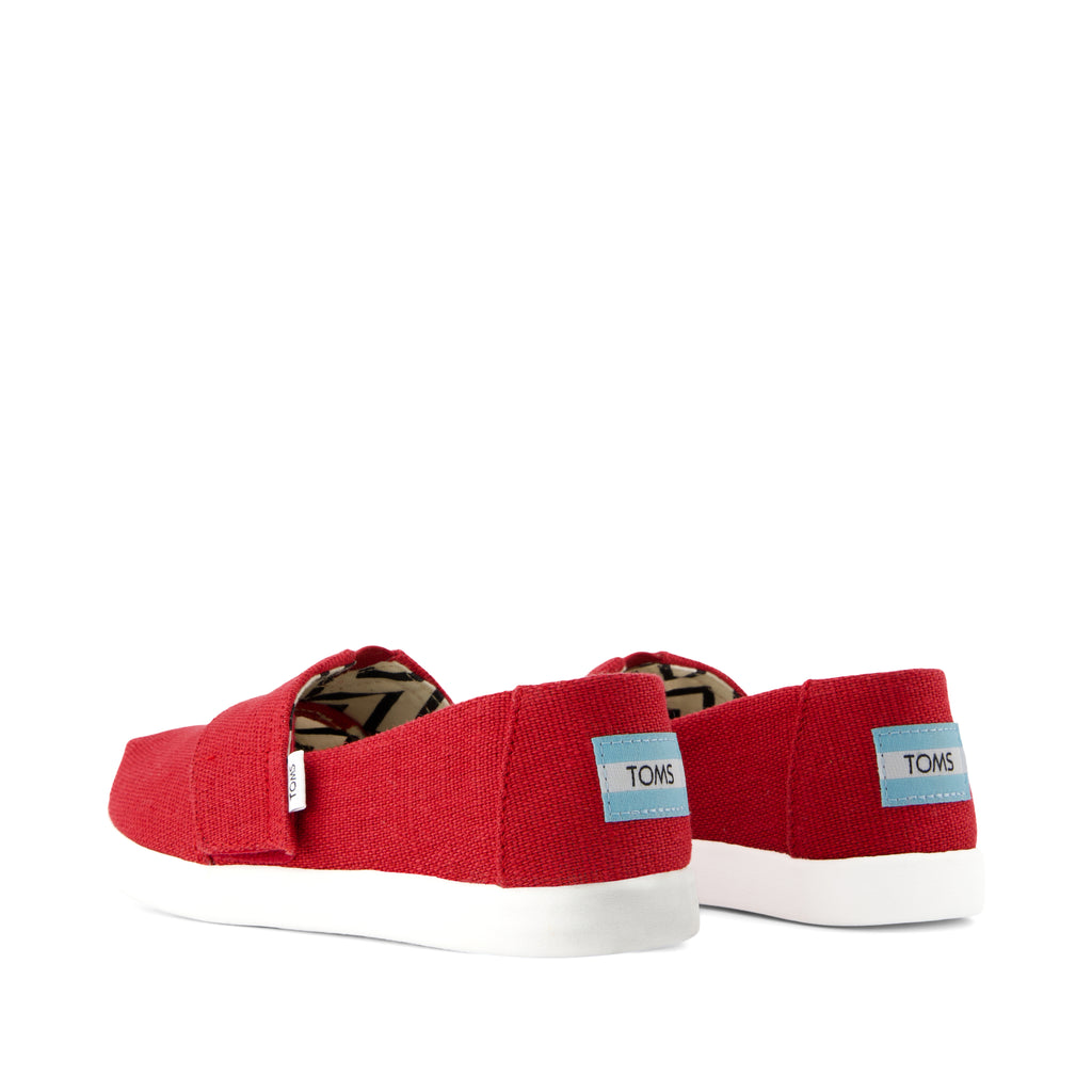 Alpargata Classic Kids Shoe - Red Heritage Canvas Back View