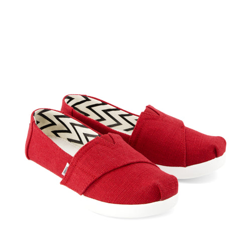 Alpargata Classic Kids Shoe - Red Heritage Canvas Front View