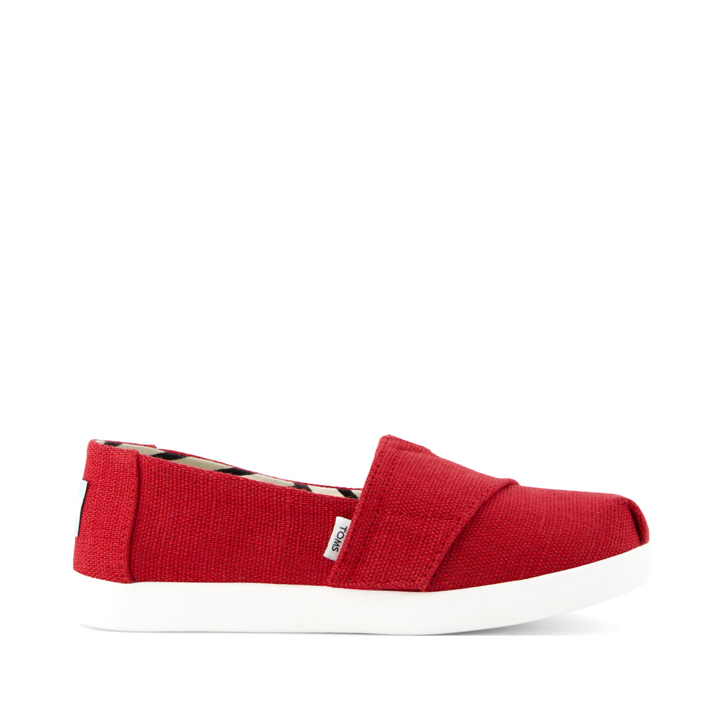 Alpargata Classic Kids Shoe - Red Heritage Canvas Side View