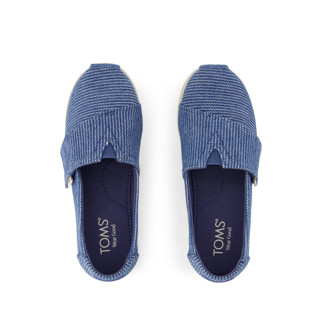 Alpargata Classic Kids Shoe - Dark Sky Subtle Stripes Top View