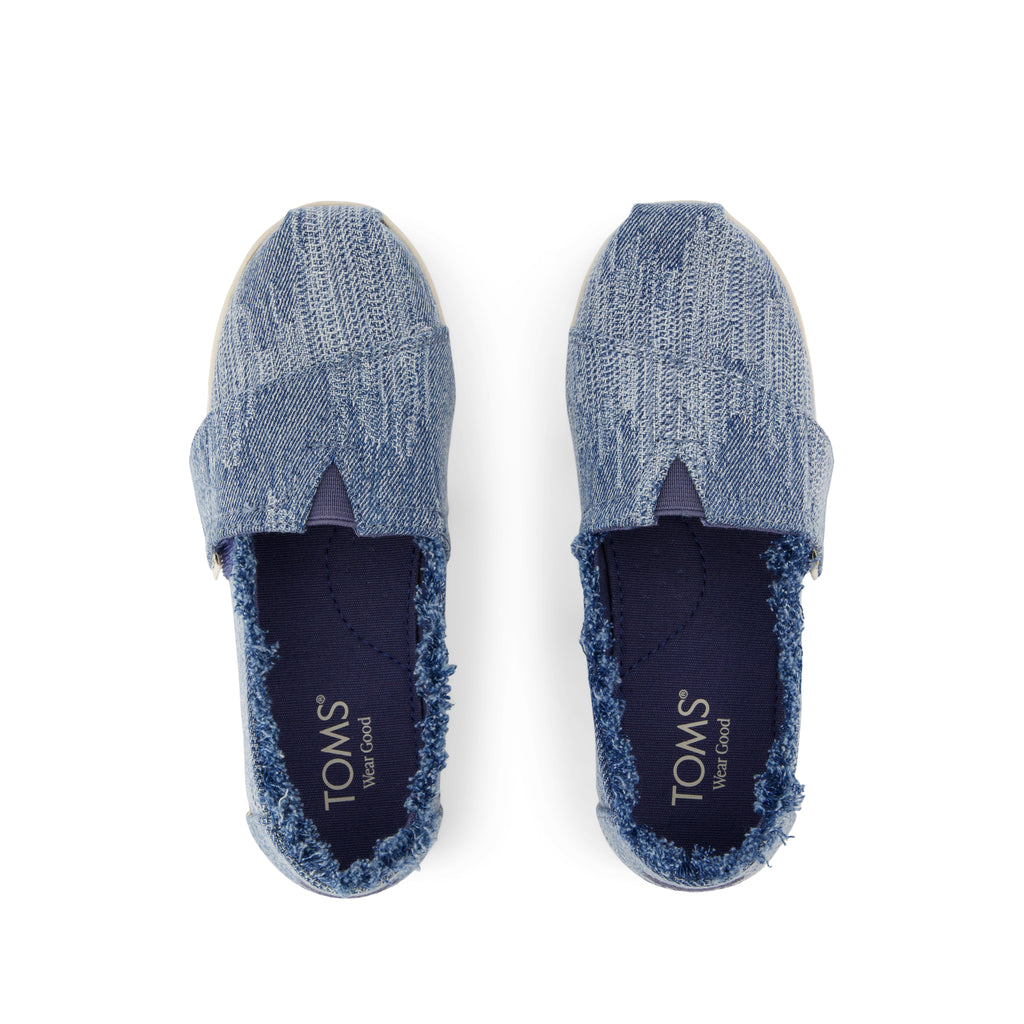 Alpargata Classic Kids Shoe - Dark Sky Textured Denim Top View