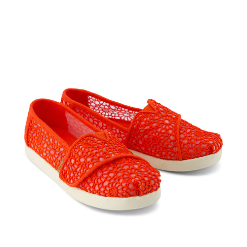 Alpargata Classic Kids Shoe - Flame Moroccan Crochet Front View