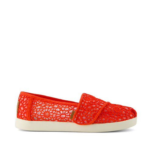 Alpargata Classic Kids Shoe - Flame Moroccan Crochet Side View