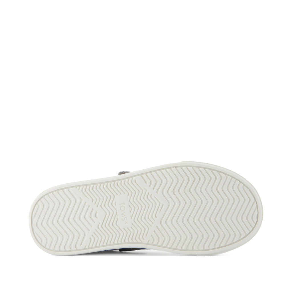 Cruz Lace-Up Kids Sneaker - Drizzle Grey Heritage Canvas Bottom Sole View