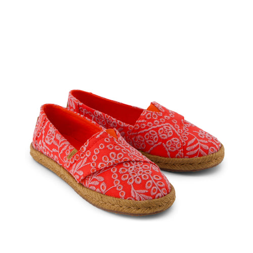Alpargata Rope 2.0 Kids Espadrille - Flame Botanical Eyelet Front View