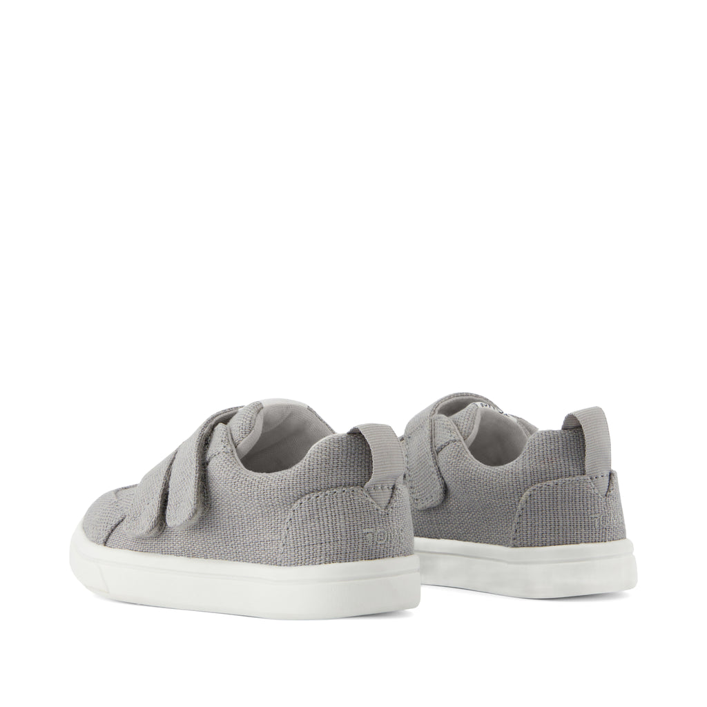 Cruz Double Strap Toddler Sneaker - Drizzle Grey Heritage Canvas Back View