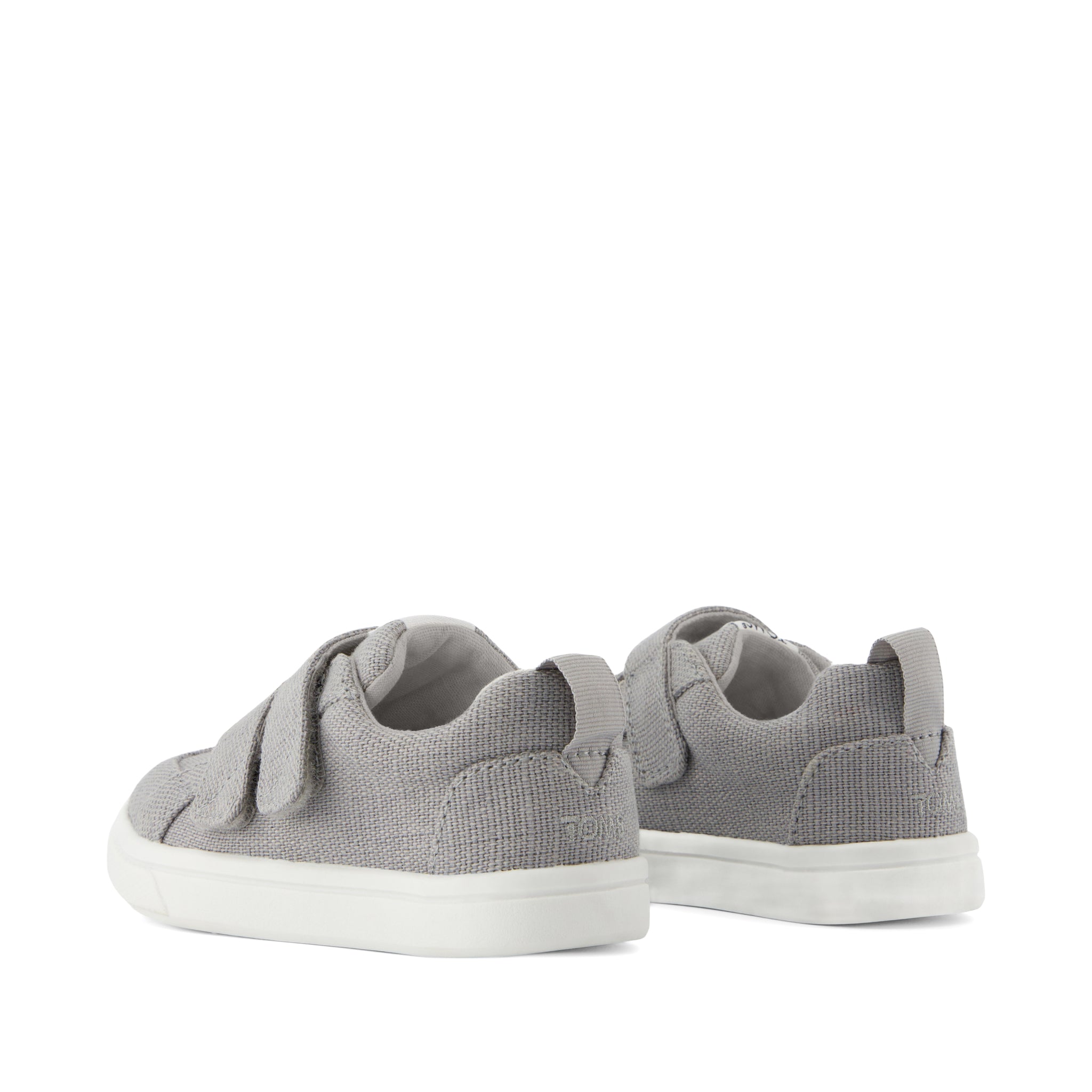 Cruz Double Strap Toddler Sneaker - Drizzle Grey Heritage Canvas Back View