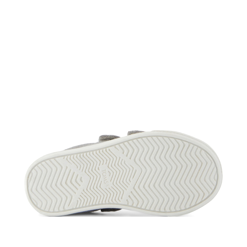 Cruz Double Strap Toddler Sneaker - Drizzle Grey Heritage Canvas Bottom Sole View