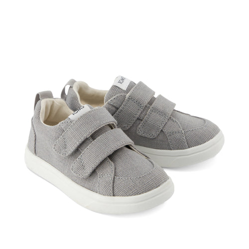 Cruz Double Strap Toddler Sneaker - Drizzle Grey Heritage Canvas Front View