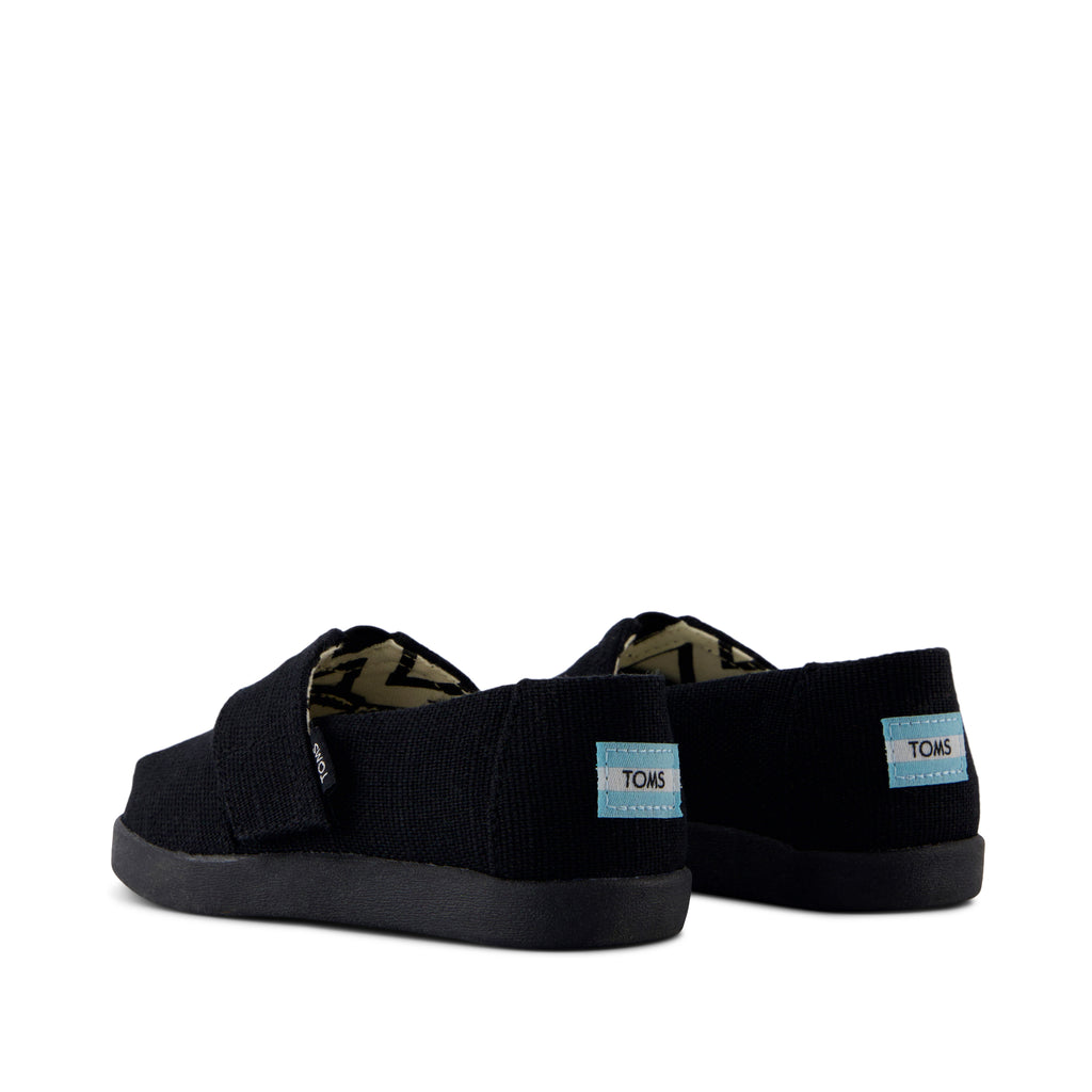 Alpargata Classic Toddler Shoe - Black and Black Heritage Canvas Back View