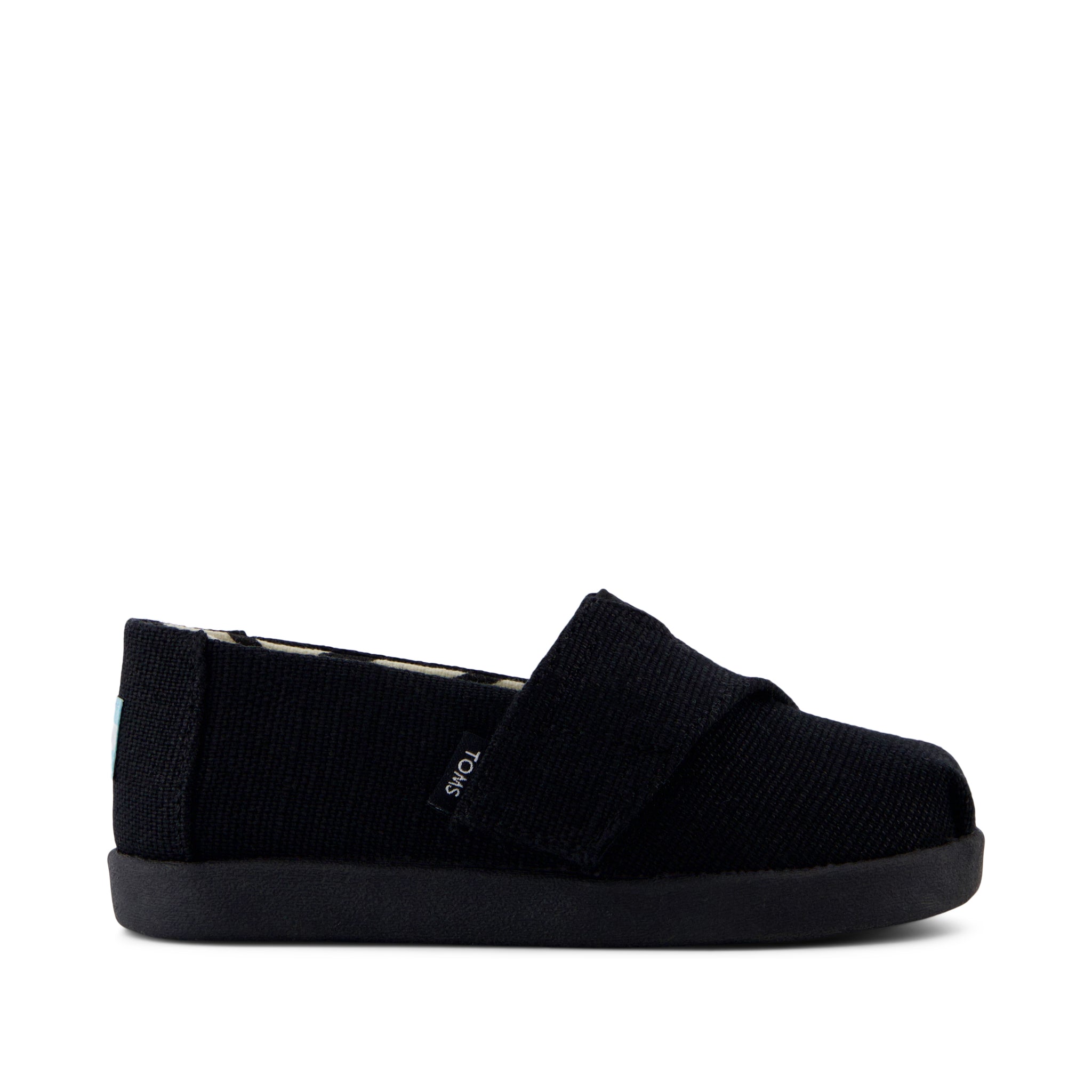 Alpargata Classic Toddler Shoe - Black and Black Heritage Canvas Side View