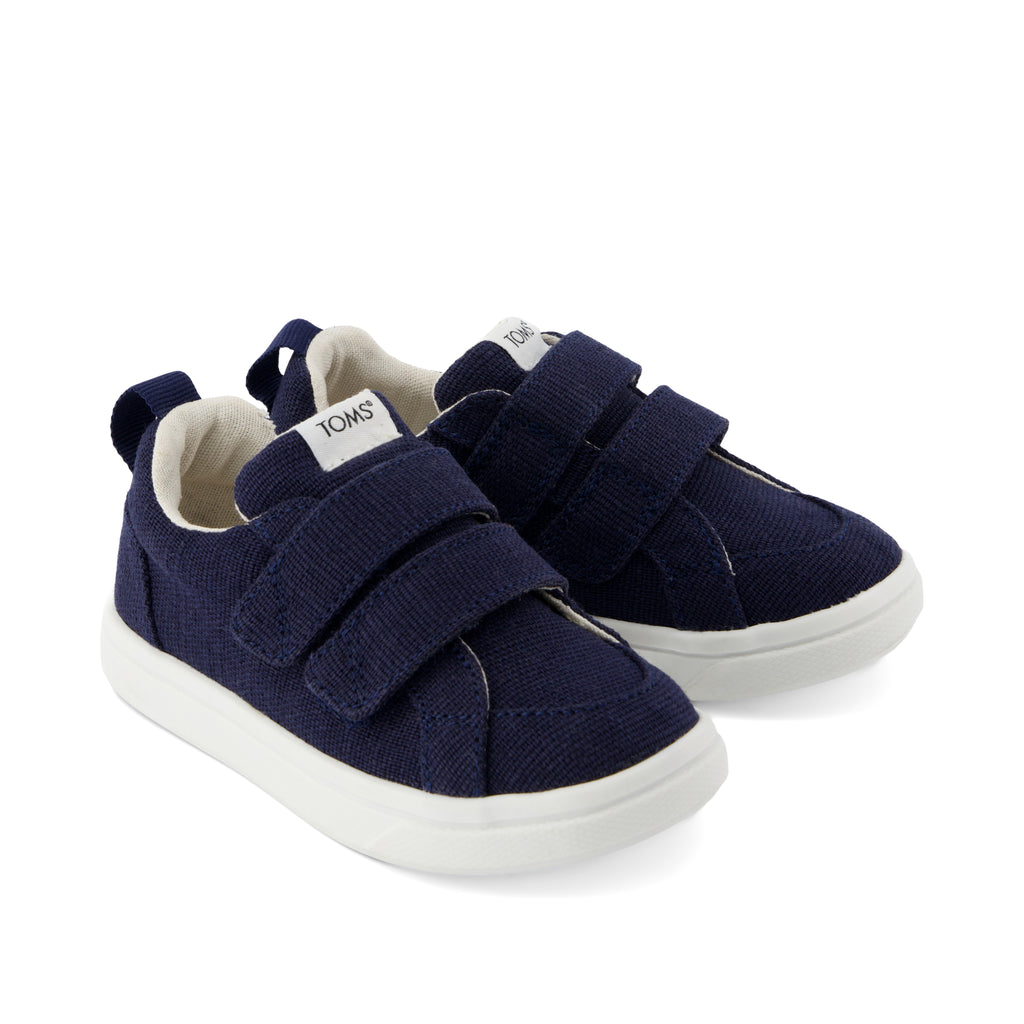 Cruz Double Strap Toddler Sneaker - Navy Heritage Canvas Front View
