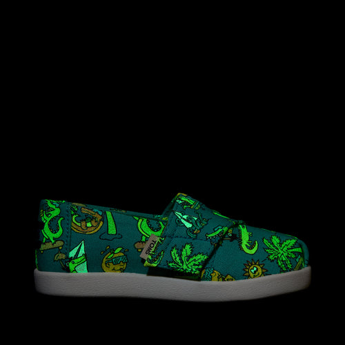 Alpargata Classic Toddler Shoe - Aqua Glow in the Dark Miami Alligators Side View