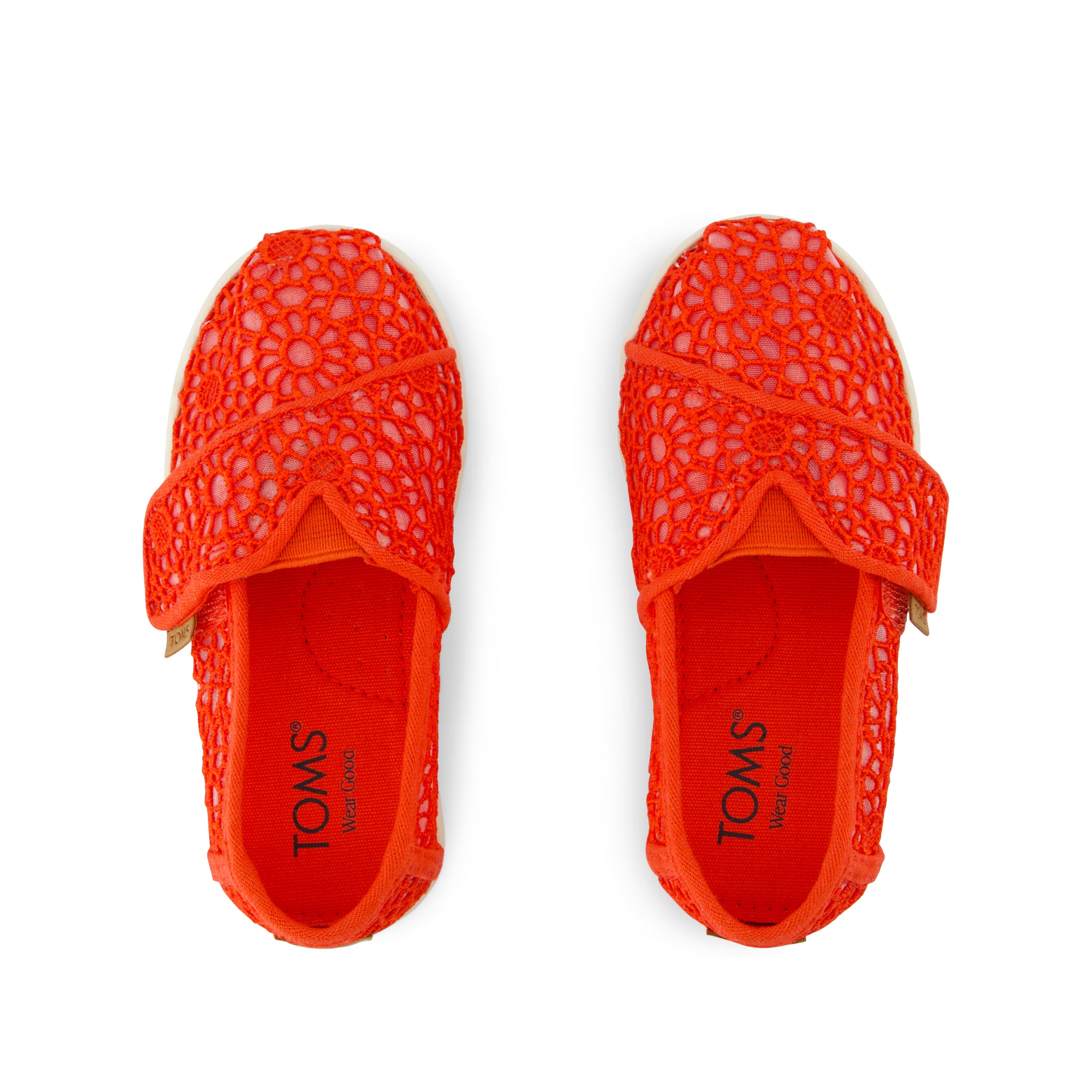 Alpargata Classic Toddler Shoe - Flame Moroccan Crochet Top View