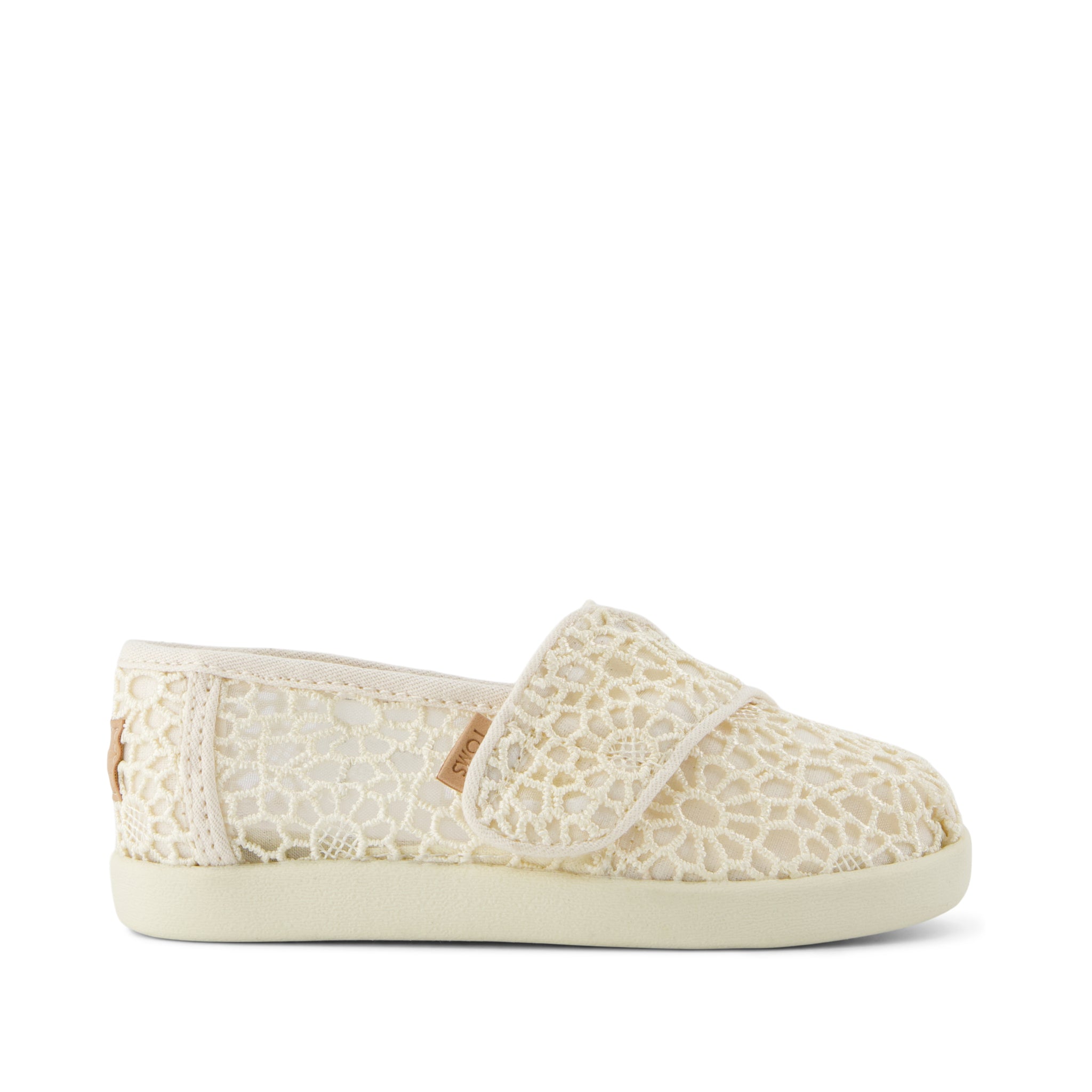 Alpargata Classic Toddler Shoe - Natural Moroccan Crochet Side View