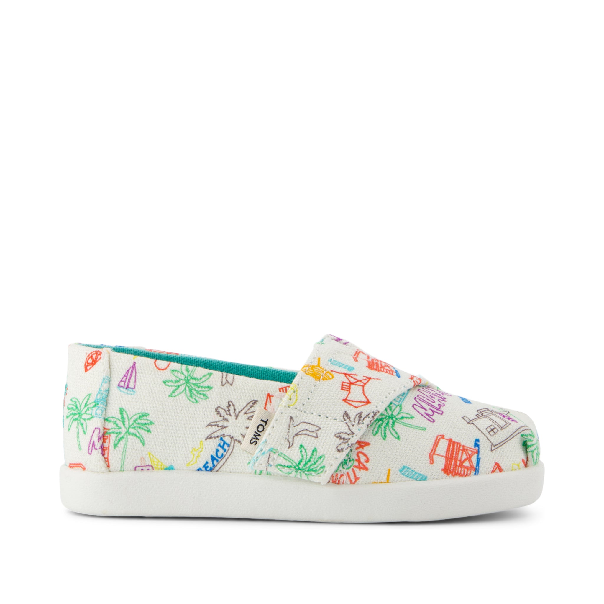 Alpargata Classic Toddler Shoe - Marshmallow White Sketchbook Print Side View