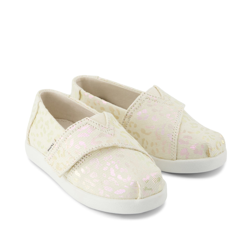 Alpargata Classic Toddler Shoe - Natural Iridescent Leopard Front View