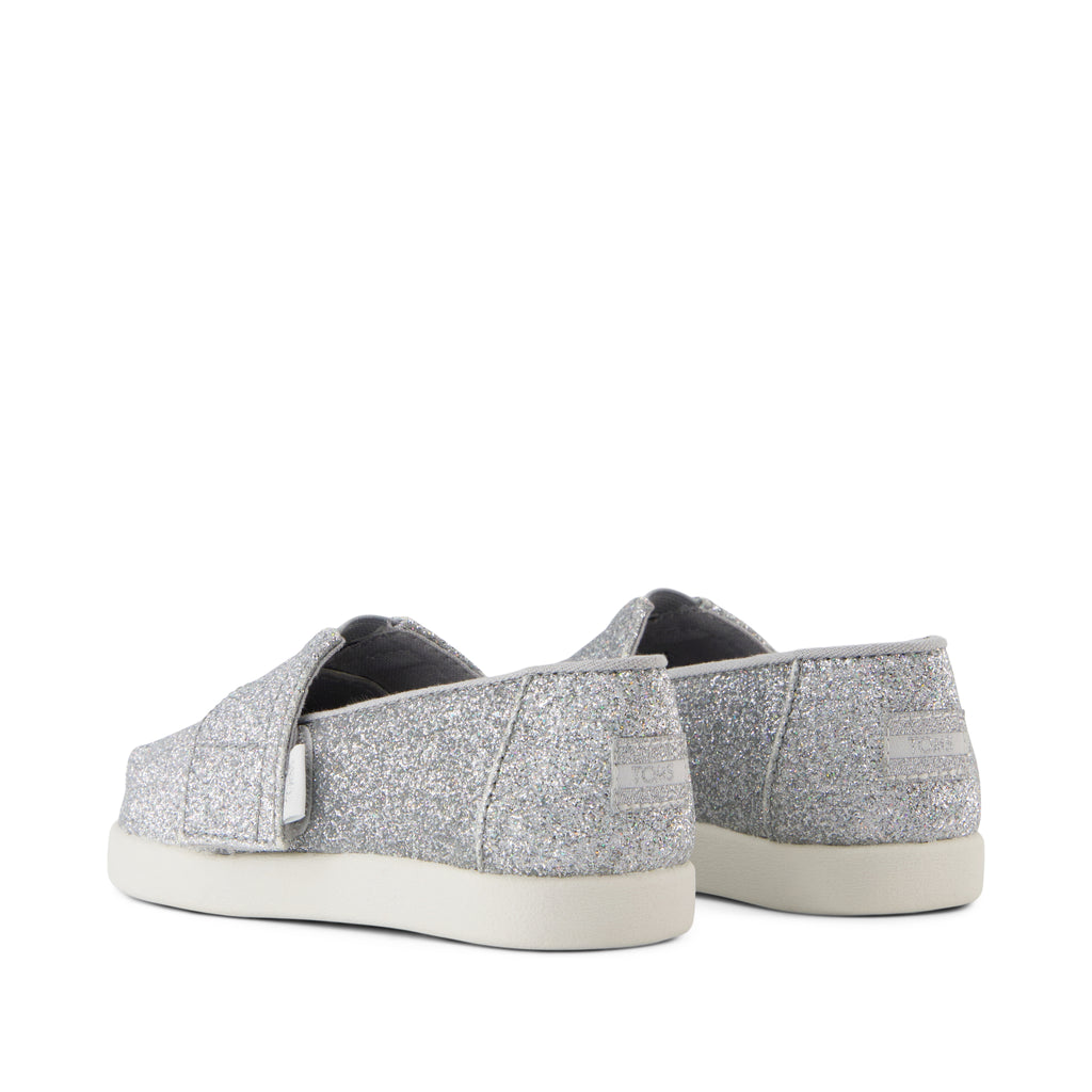 Alpargata Classic Toddler Shoe - Silver Iridescent Glimmer Back View