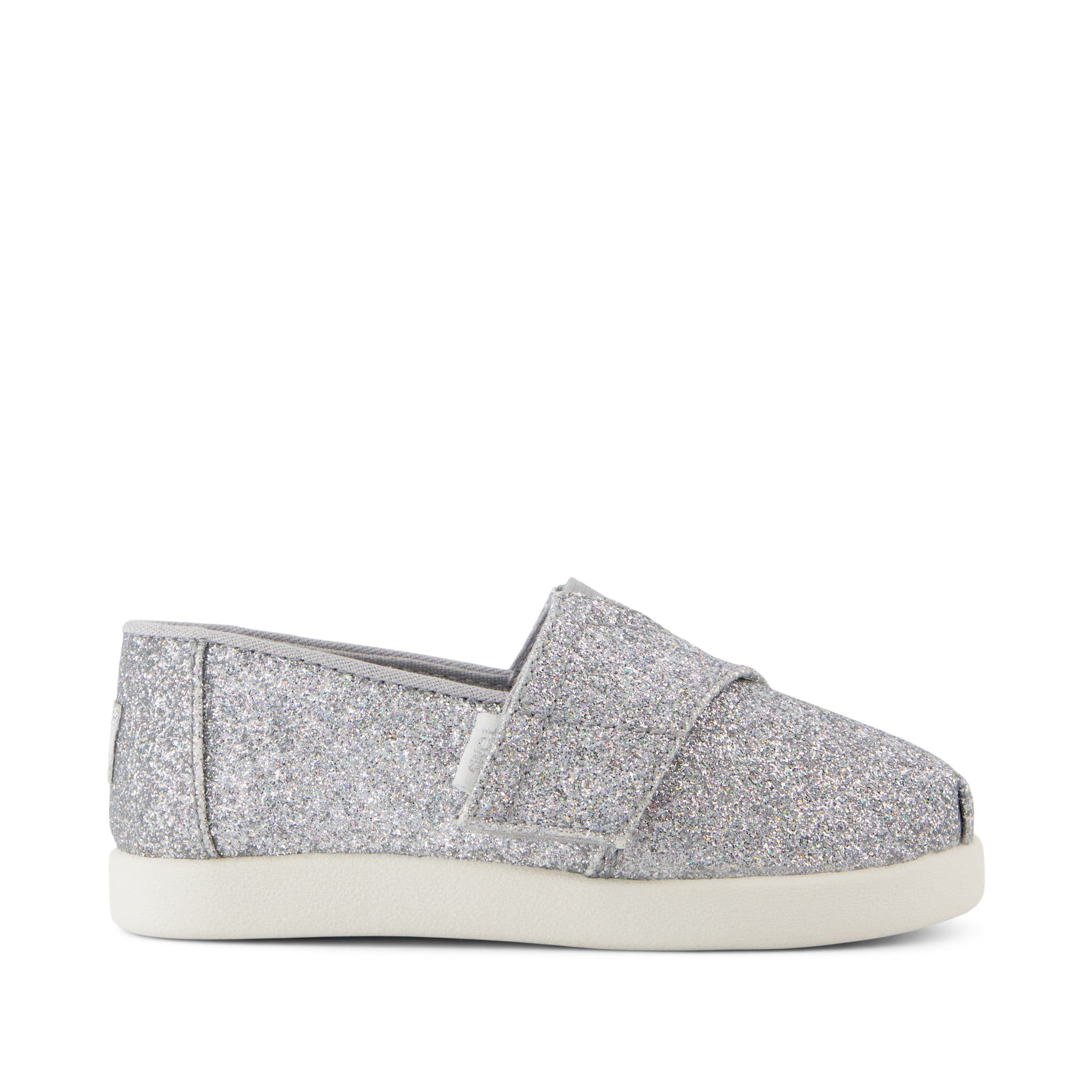 Alpargata Classic Toddler Shoe - Silver Iridescent Glimmer Side View