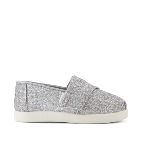 Alpargata Classic Toddler Shoe - Silver Iridescent Glimmer Side View