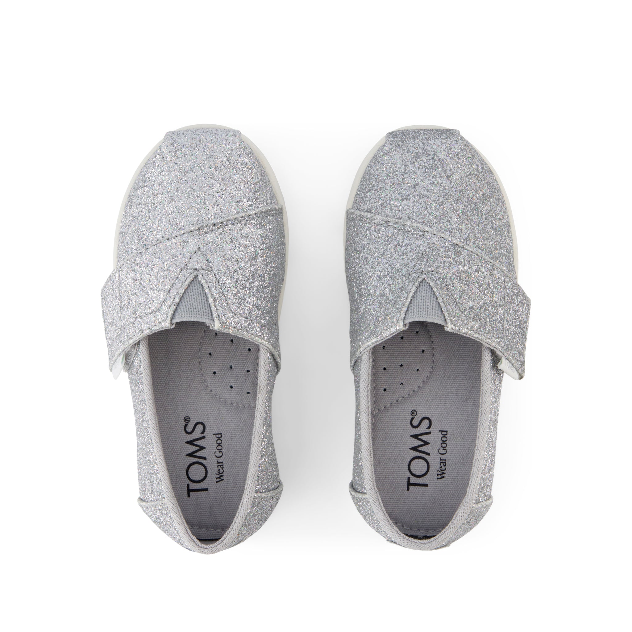 Alpargata Classic Toddler Shoe - Silver Iridescent Glimmer Top View