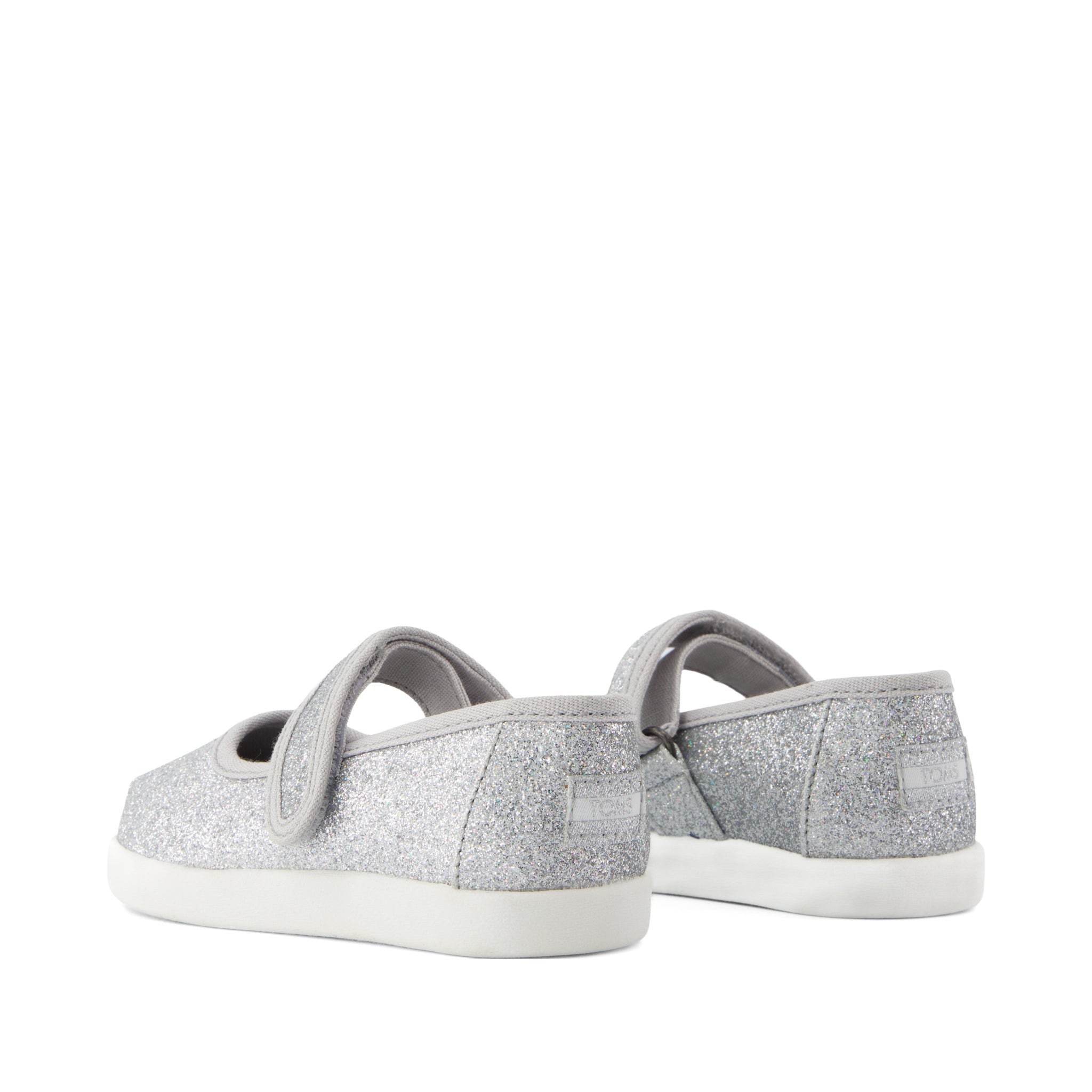Nora Mary Jane Toddler Shoe - Silver Iridescent Glimmer Back View