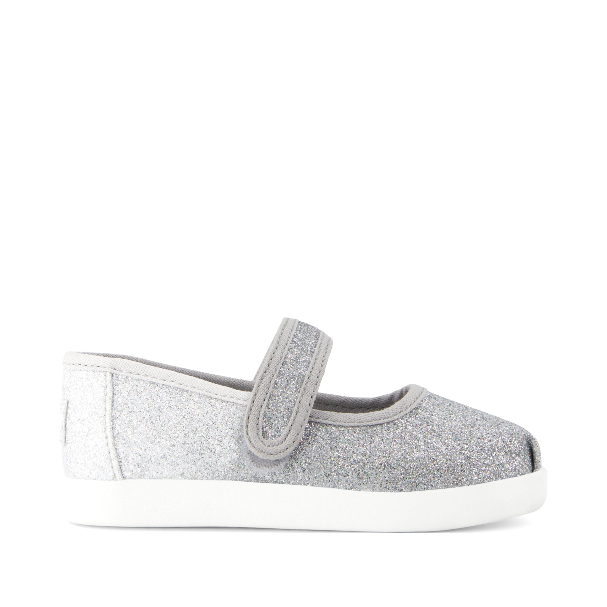 Nora Mary Jane Toddler Shoe - Silver Iridescent Glimmer Side View