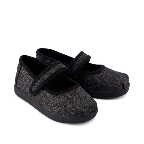Nora Mary Jane Toddler Shoe - Black Iridescent Glimmer Front View