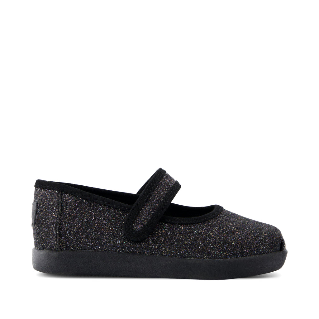 Nora Mary Jane Toddler Shoe - Black Iridescent Glimmer Side View