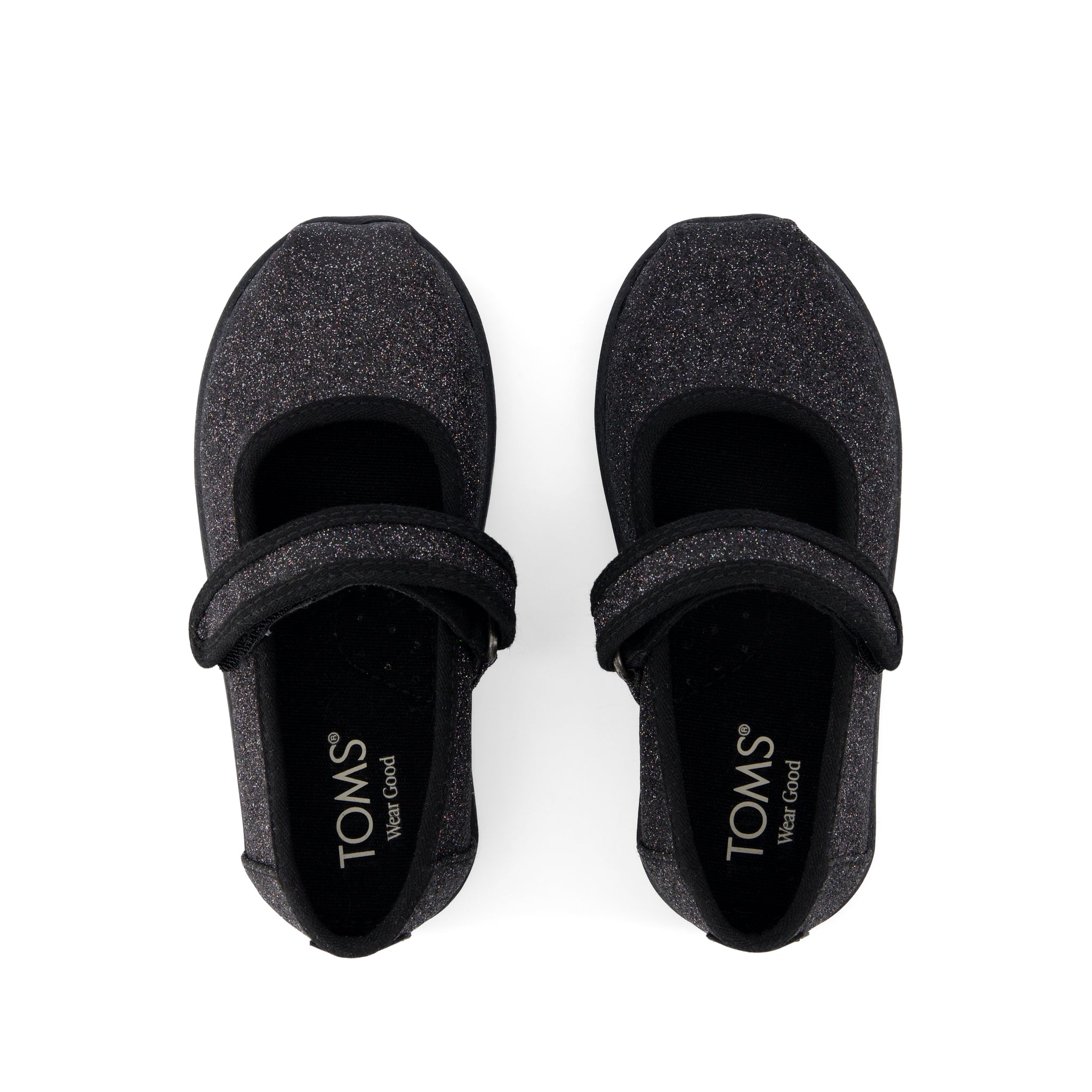 Nora Mary Jane Toddler Shoe - Black Iridescent Glimmer Top View