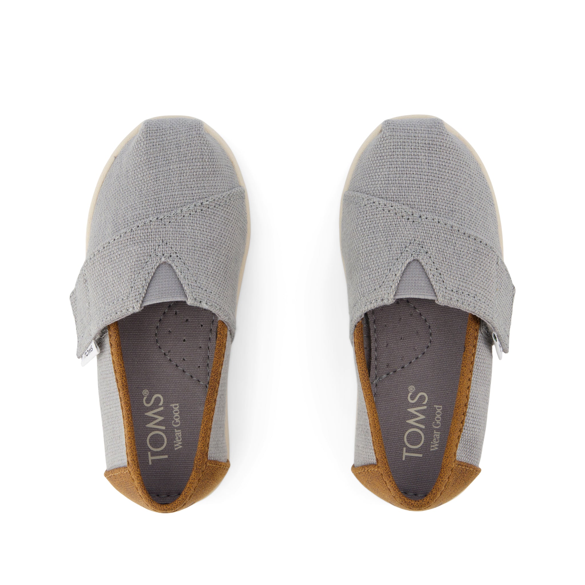 Alpargata Classic Toddler Shoe - Drizzle Grey Heritage Canvas and  PU Trim Top View