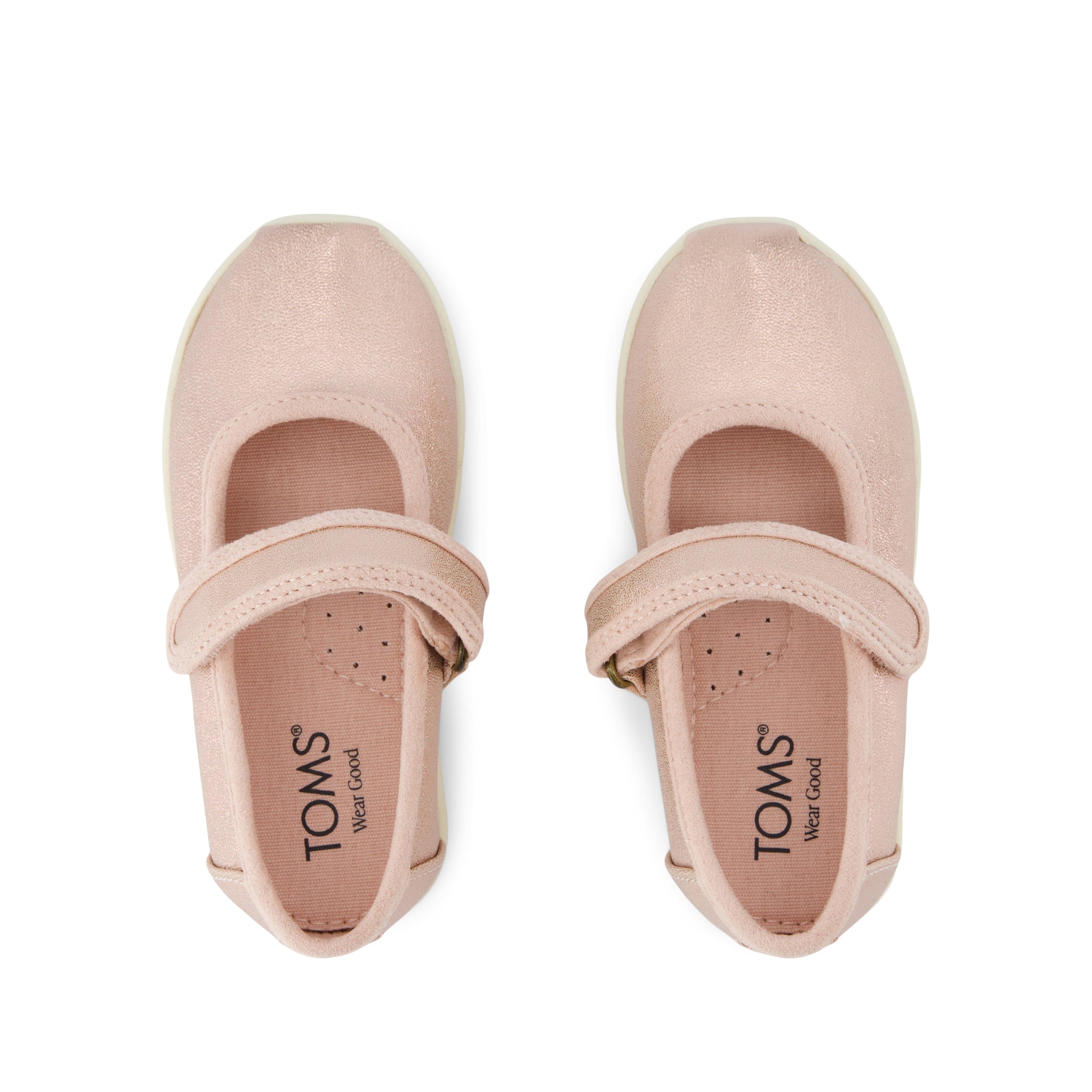 Nora Mary Jane Toddler Shoe - Rose Gold Metallic PU Top View