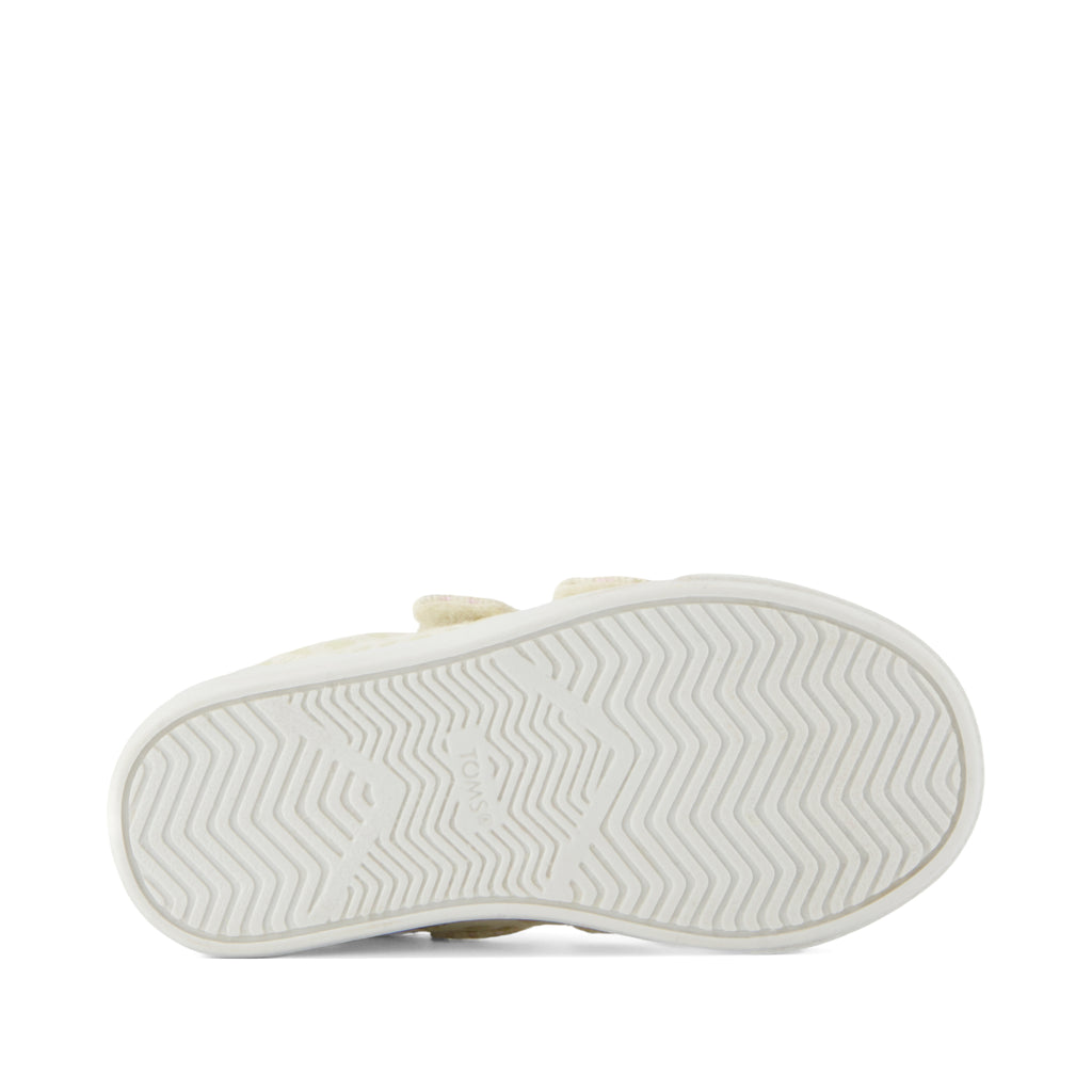 Cruz Double Strap Toddler Sneaker - Natural Iridescent Leopard Bottom Sole View