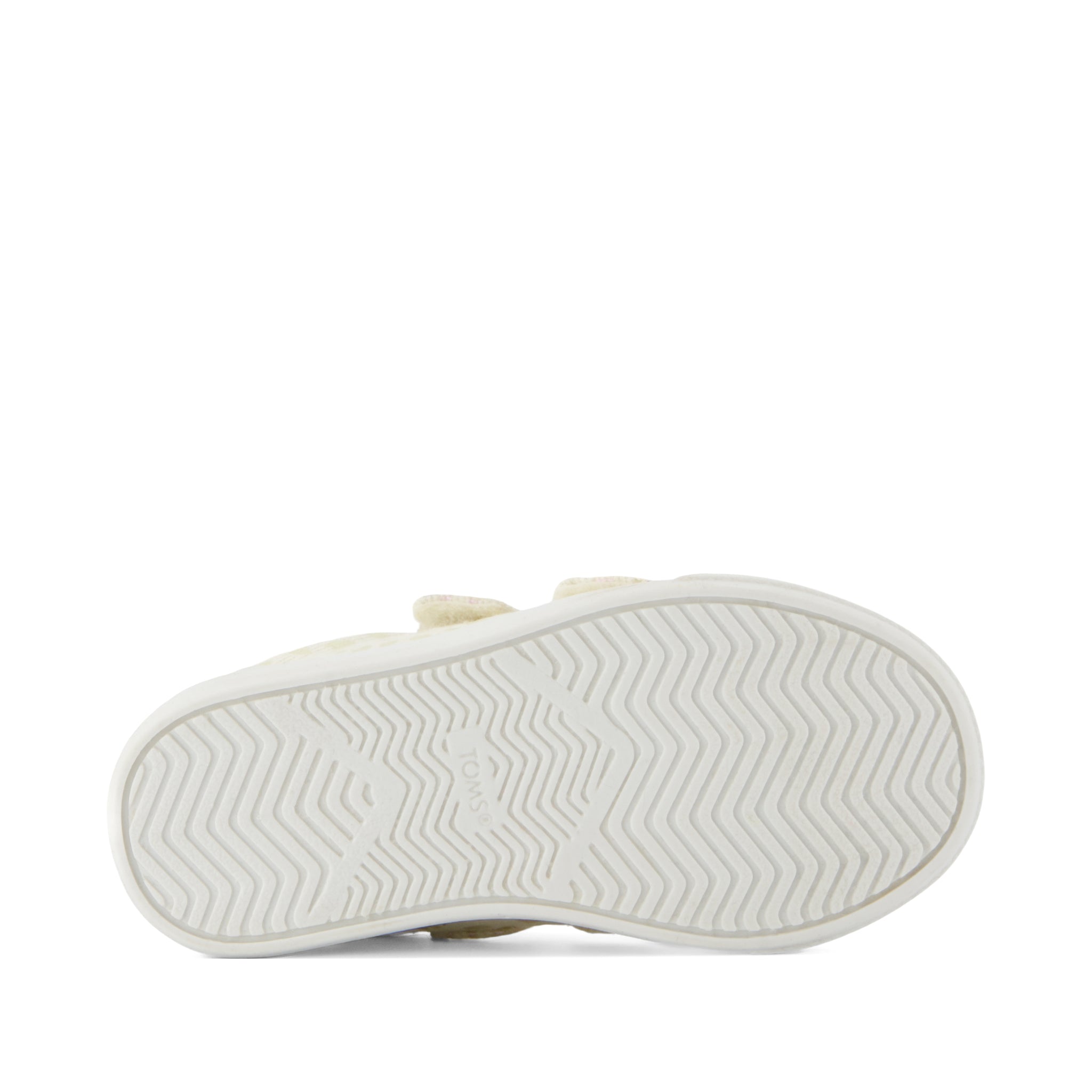 Cruz Double Strap Toddler Sneaker - Natural Iridescent Leopard Bottom Sole View