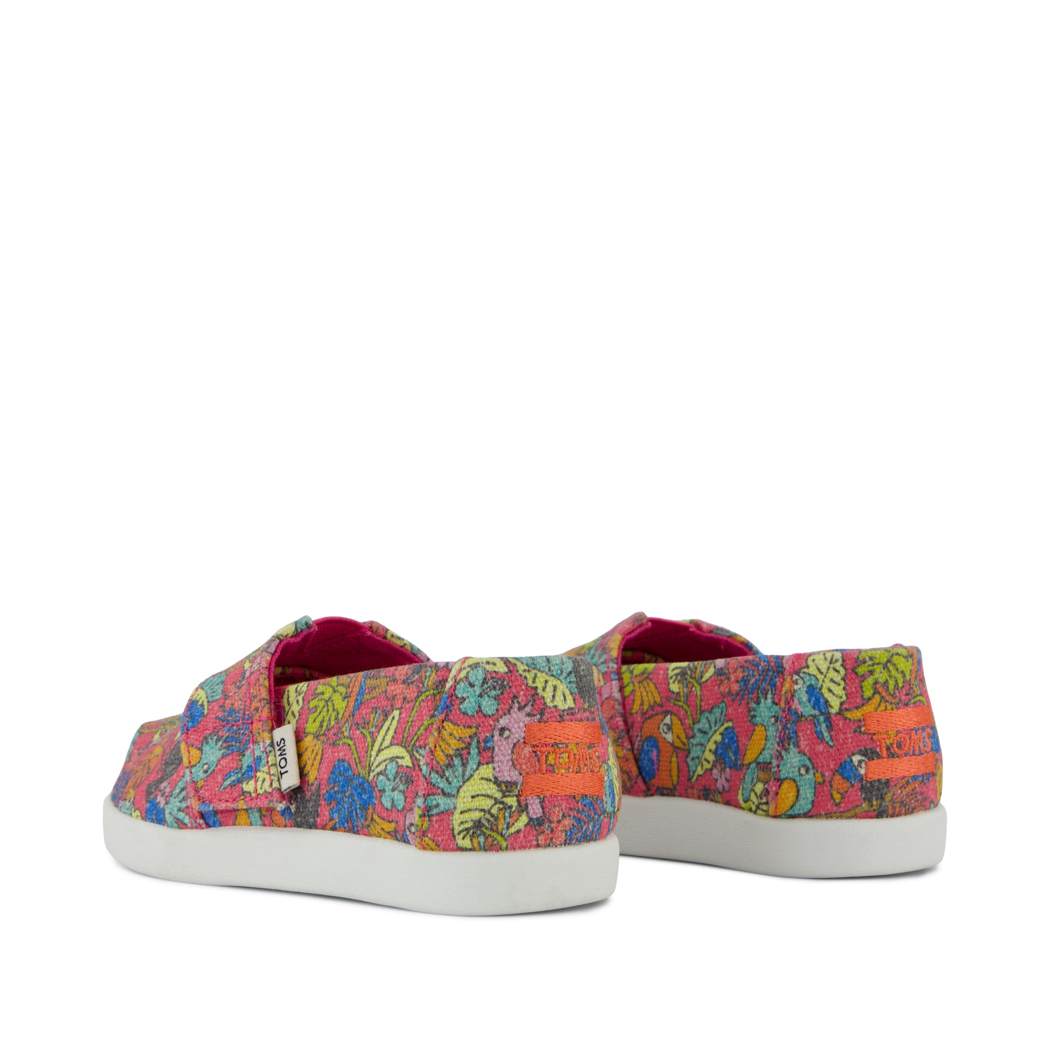 Alpargata Classic Toddler Shoe - Fuchsia Birds of Paradise Print Back View