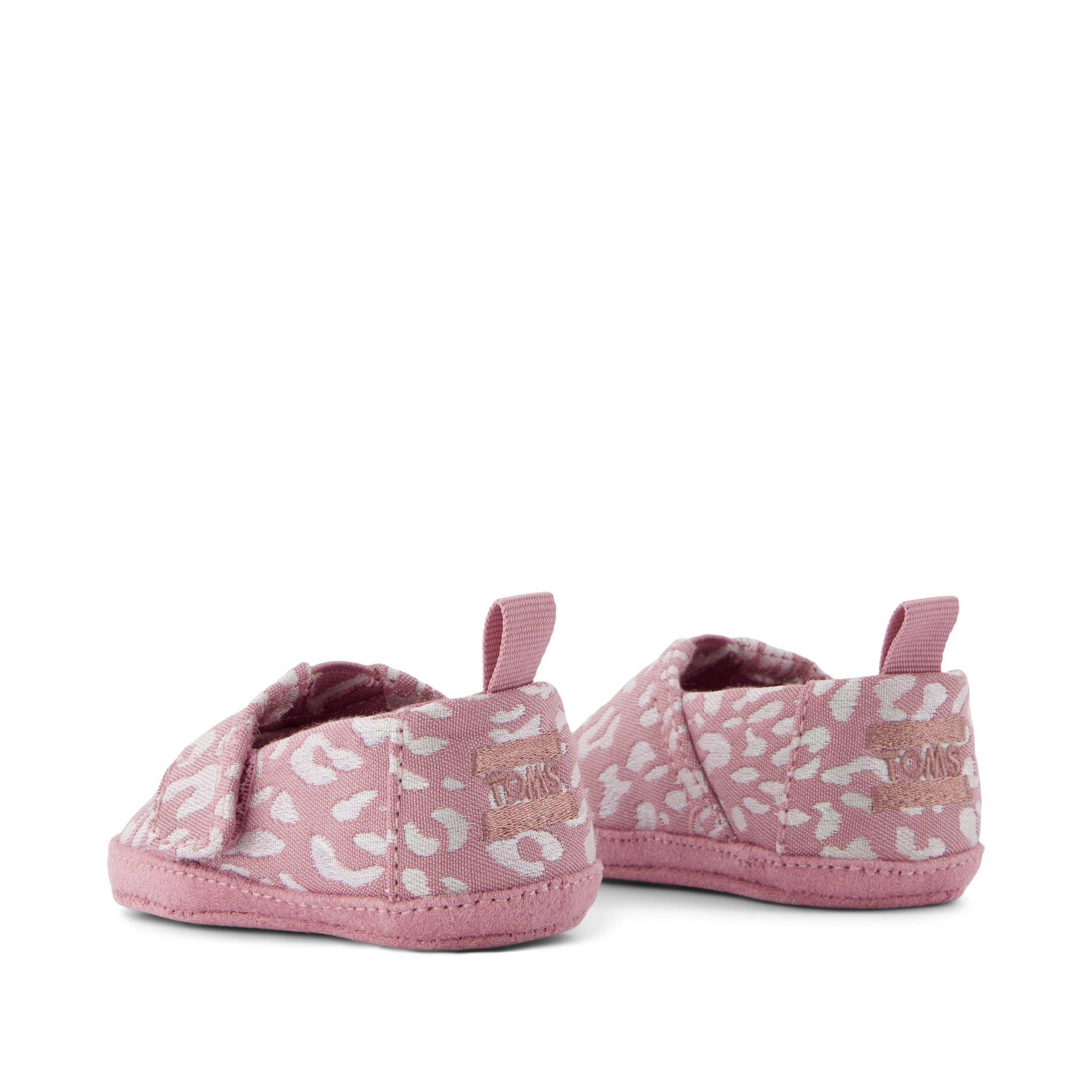 Layette Alpargata Crib Shoe - Cosmic Pink Iridescent Leopard Back View