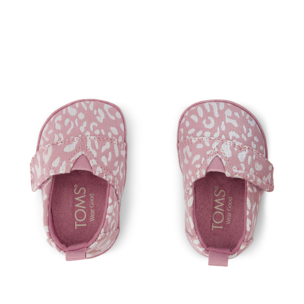 Layette Alpargata Crib Shoe - Cosmic Pink Iridescent Leopard Top View