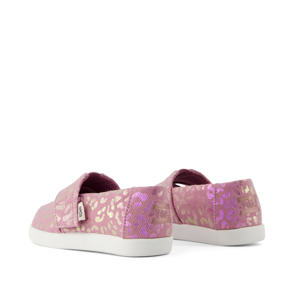 Alpargata Classic Toddler Shoe - Cosmic Pink Iridescent Leopard Back View