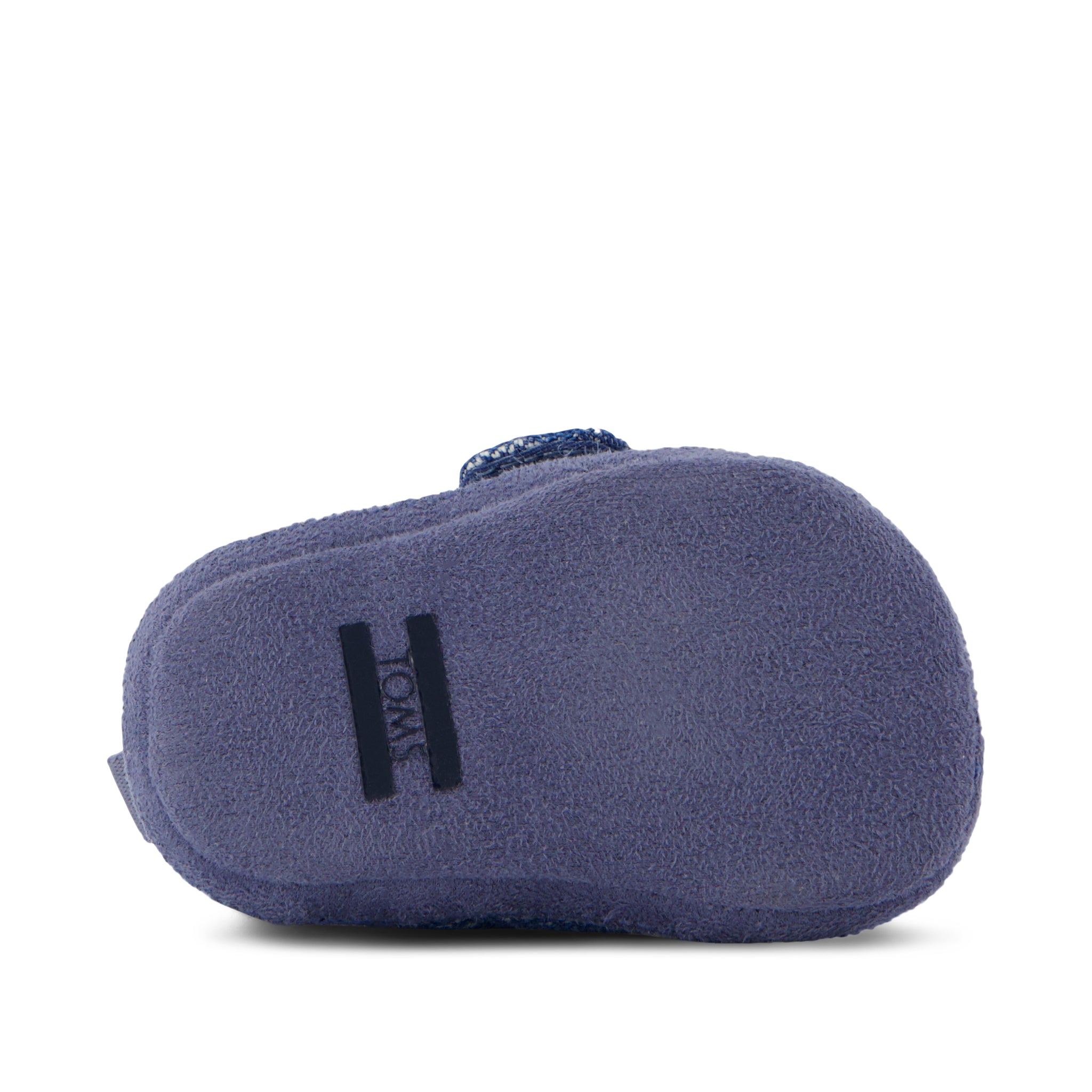 Layette Alpargata Crib Shoe - Dark Sky Subtle Stripes Bottom Sole View