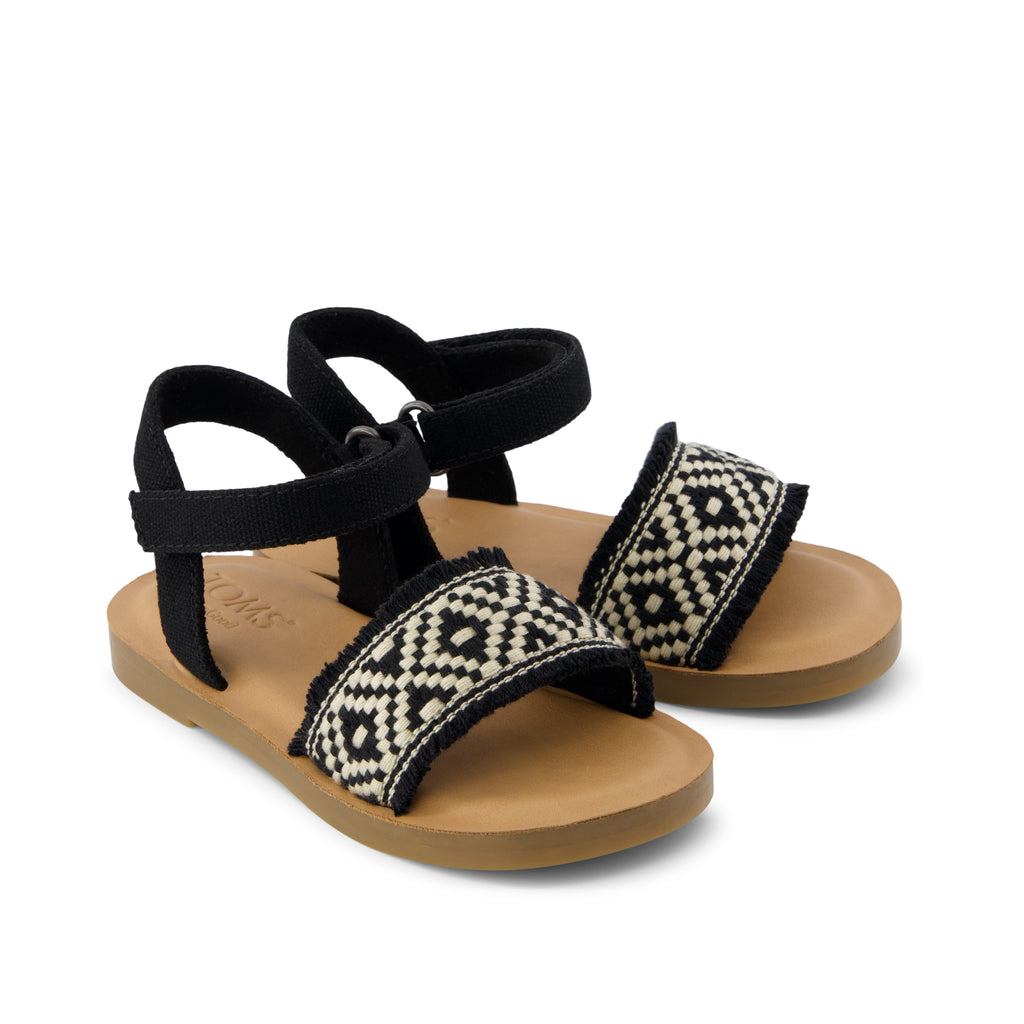 Remi Ankle Strap Toddler Sandal - Black Diamond Global Strap Front View