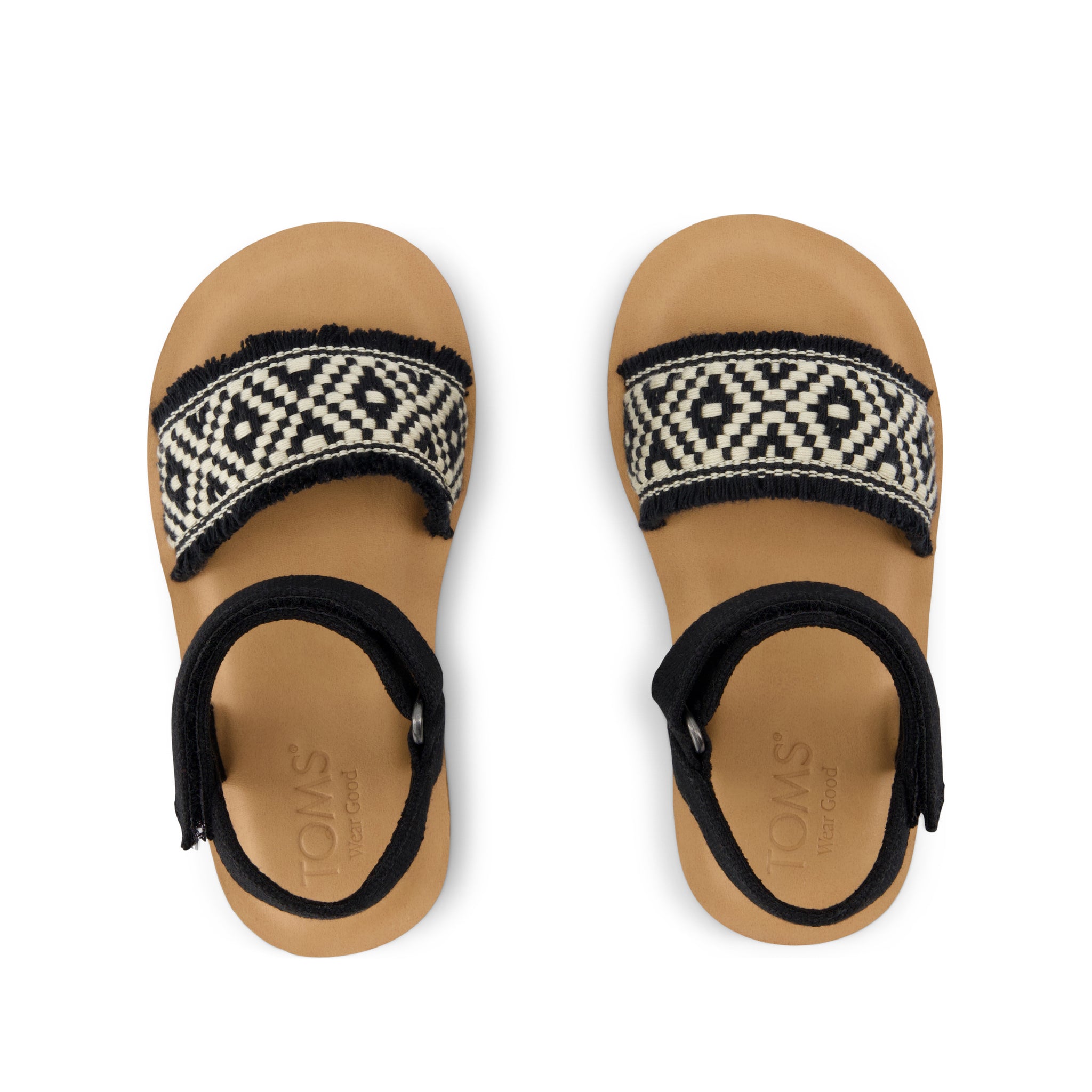 Remi Ankle Strap Toddler Sandal - Black Diamond Global Strap Top View