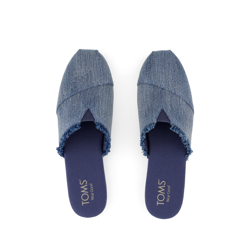 Alpargata Mule - Dark Sky Textured Denim Top View