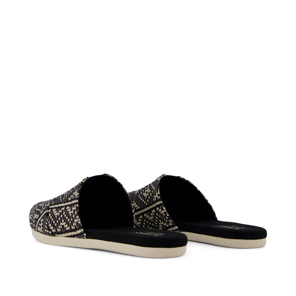 Alpargata Mule - Black Diamond Global Woven Back View