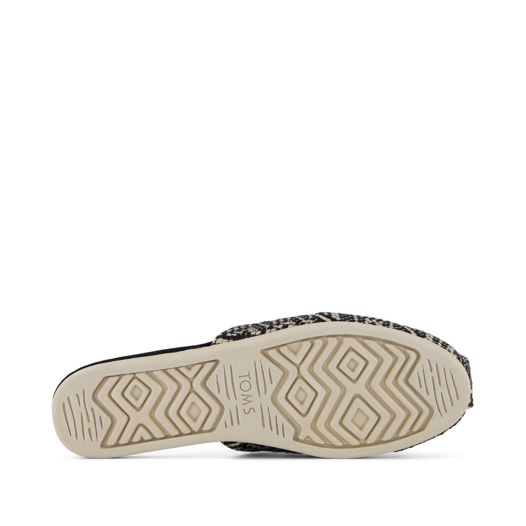 Alpargata Mule - Black Diamond Global Woven Bottom Sole View