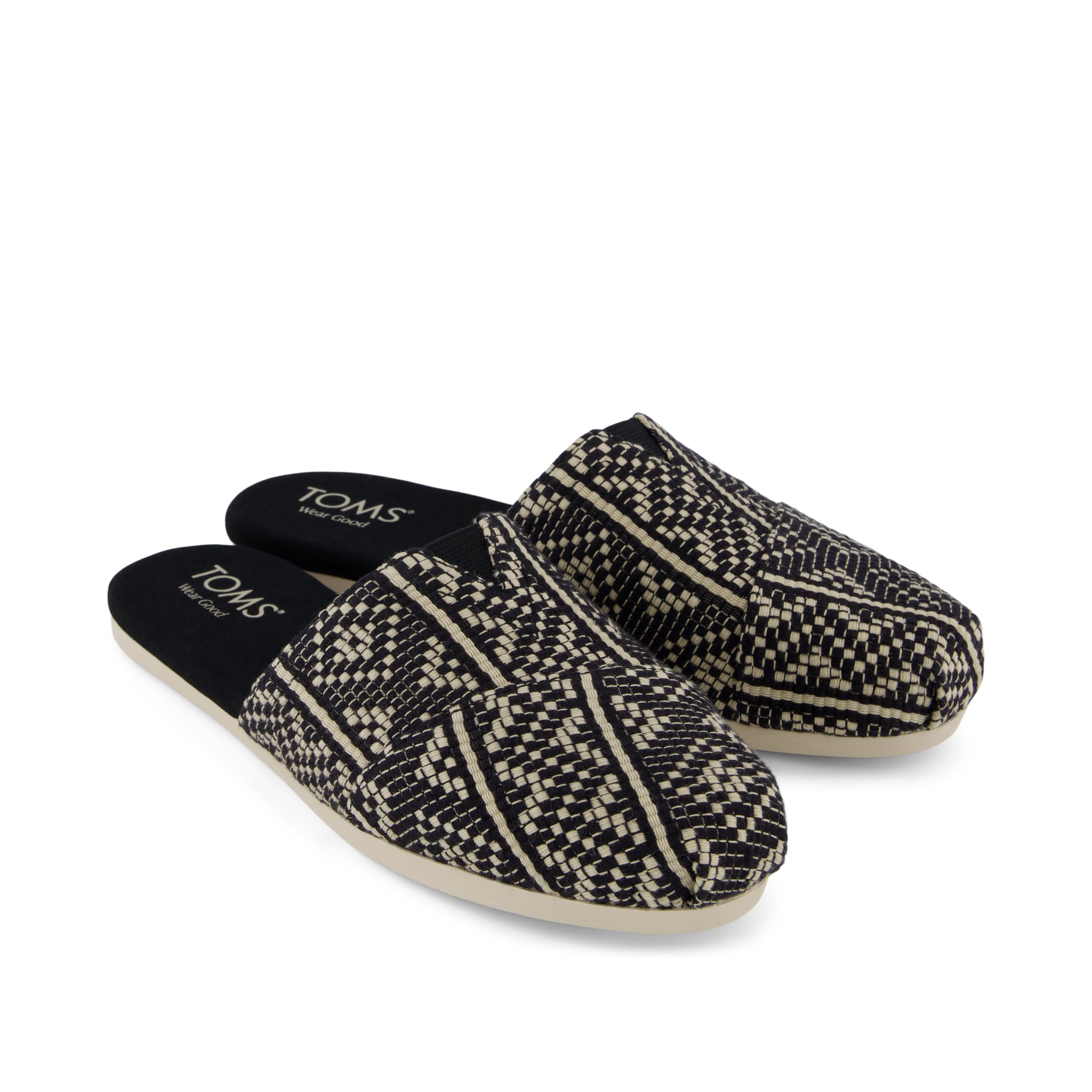 Alpargata Mule - Black Diamond Global Woven Front View